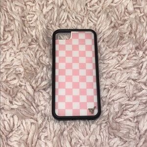 Pink Checkered iPhone 7 Wildflower Case